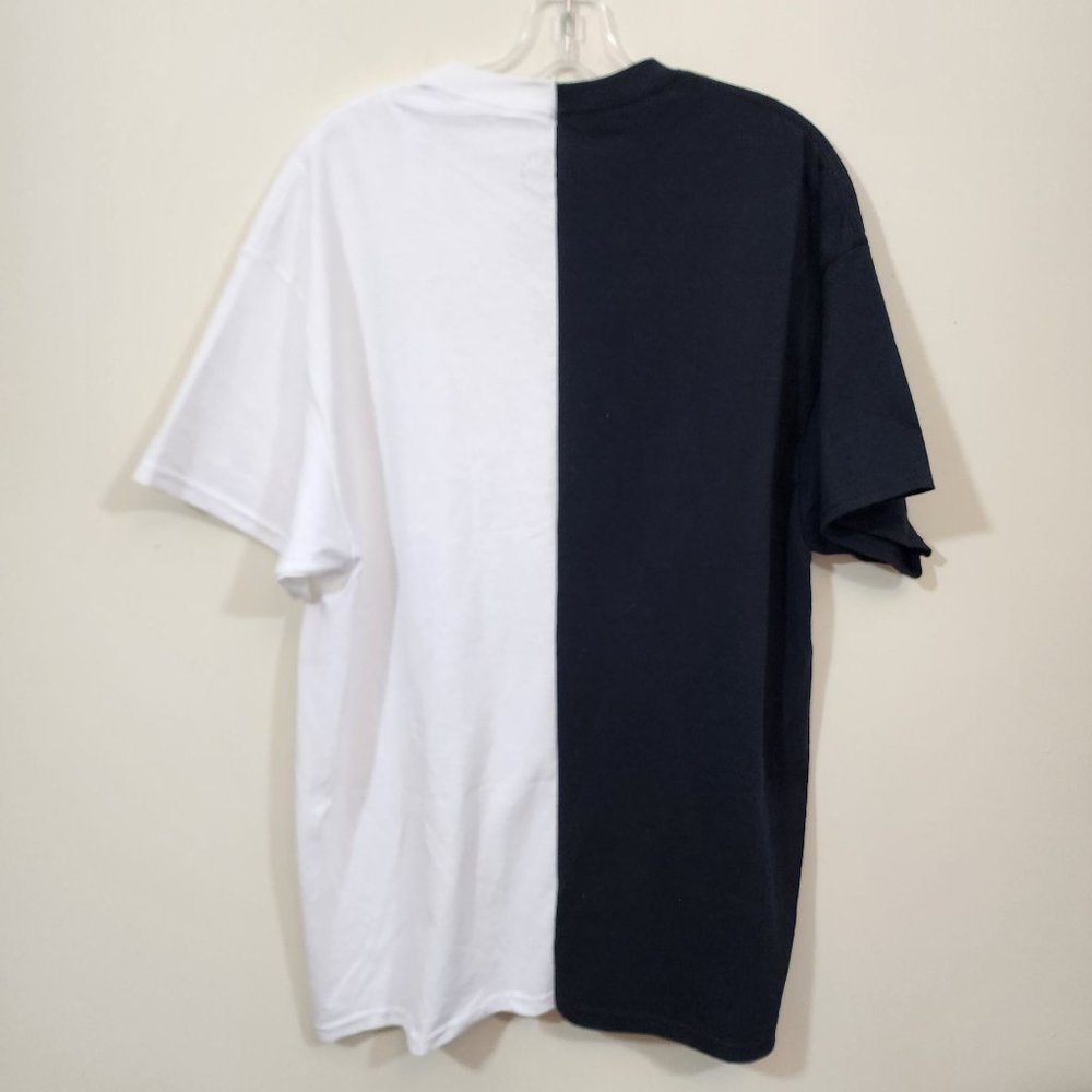 Upcycled NWOT tiger / hug life cat half and half graphic t-shirt men's‎ size XL - Picture 3 of 7